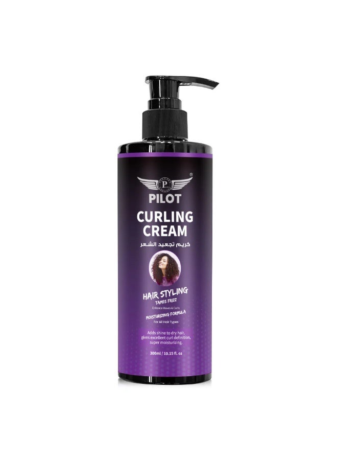 بايلوت كريم بايلوت لتجعيد الشعر 300 مل - كريم لتحديد وتشكيل تجعيدات الشعر المموجة والمجعدة - خفيف الوزن، مرطب، للتحكم في الهيشان، مناسب لجميع أنواع الشعر - Image 1
