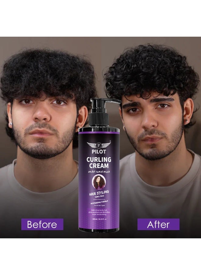 بايلوت كريم بايلوت لتجعيد الشعر 300 مل - كريم لتحديد وتشكيل تجعيدات الشعر المموجة والمجعدة - خفيف الوزن، مرطب، للتحكم في الهيشان، مناسب لجميع أنواع الشعر - Image 4