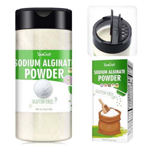 YumCraft Sodium Alginate Powder - 4oz Pure Sodium Alginate Food Grade Thickener Powder, Natural Gelling Agent for Desserts, Caviar Spheres Making, Ice Cream, Meatloaves, Vegan Stabilizer for Baking, Thickening - Image 1
