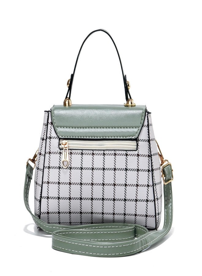 Xiaoyu Small Purses and Handbags for Women Fashion Crossbody Bag Lightweight Shoulder Bag Plaid Pattern Satchel (Green) - Image 5