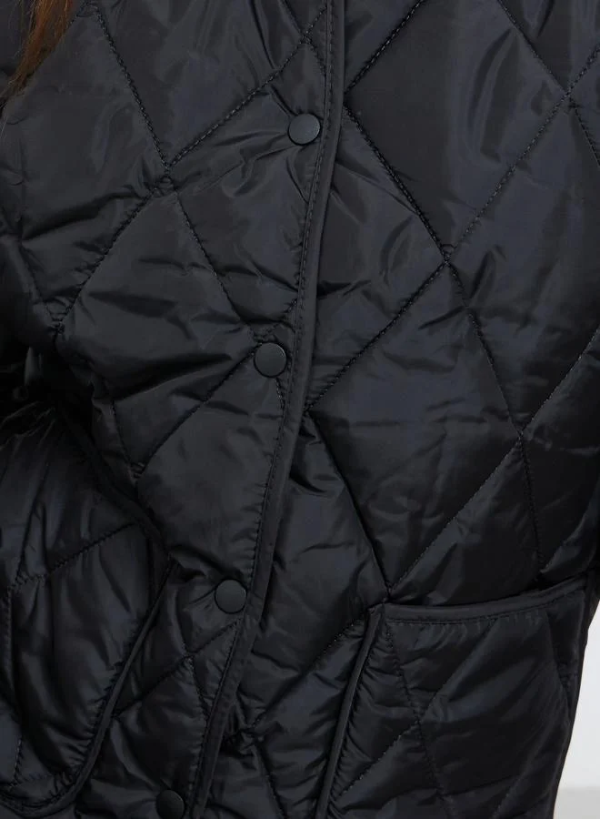 Styli Styli Women Quilted Look Padded Jacket with Collar
