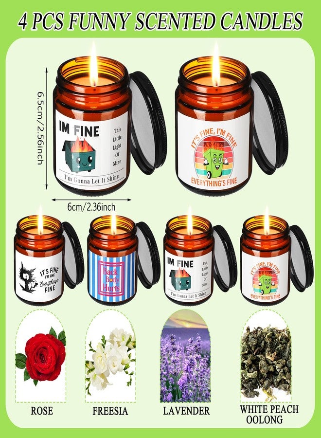 Conelist 4 Pcs Funny Scented Candles for Women Men Dumpster Fire Desk Accessories Funny 3.5 oz 4 Fragrances Candles Gifts for Coworkers Friends Birthday Christmas Party Favors Employee Appreciation Gifts - Image 2