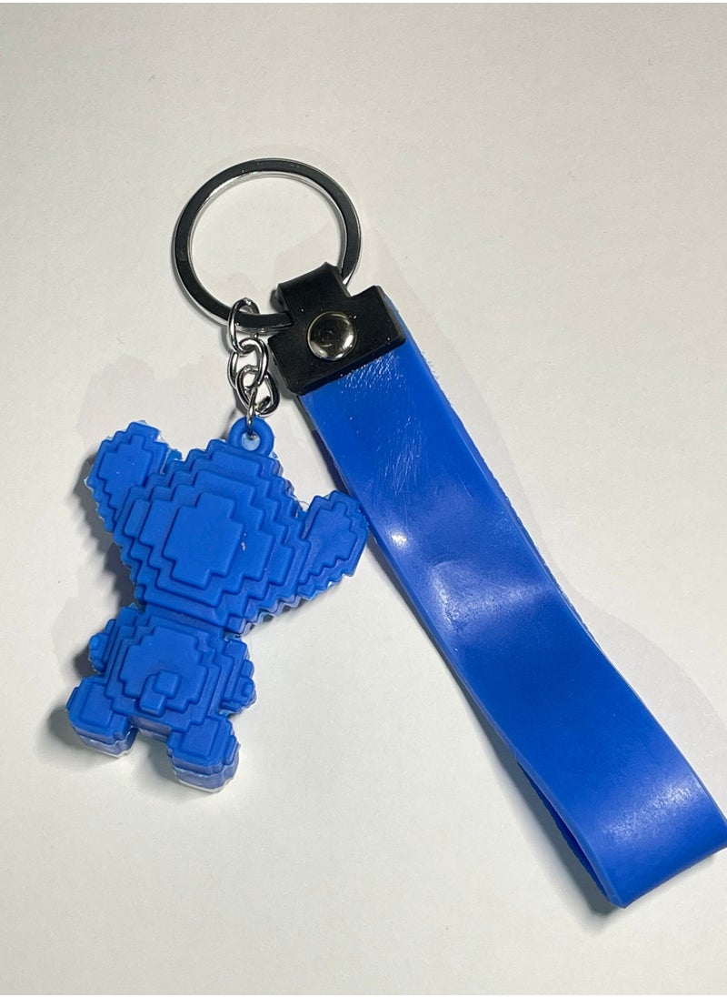 Distinctive cartoon keychain distinctive accessory keychain of Disney Characters Stitch and Lilo with ribbon that fits with car keys wallet and bag beautiful creative gift