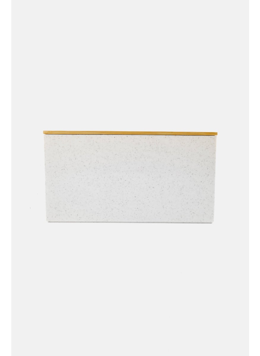 AMG - 3 Section Organizer With Bamboo Lid, White - Image 1