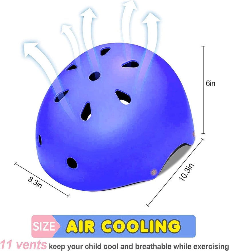TCCVANAS Adjustable Kids Helmet with Knee Pad, Elbow Pads & Wrist Guards - Toddler Bike Helmets for Ages 3-5, 5-8, 8-14 Years - Perfect for Skating, Biking, Cycling, and Skateboard - for Boys and Girls - Image 3