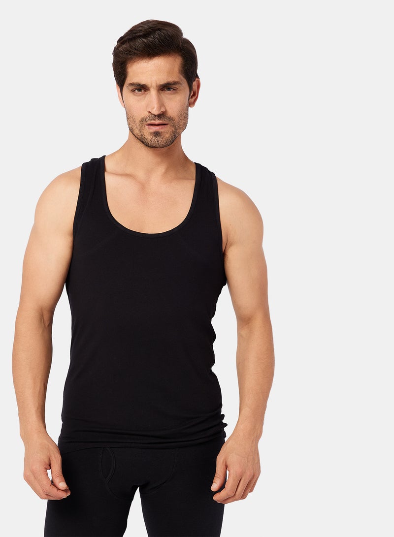 DICE Men black Sleeveless T-Shirt - Image 1