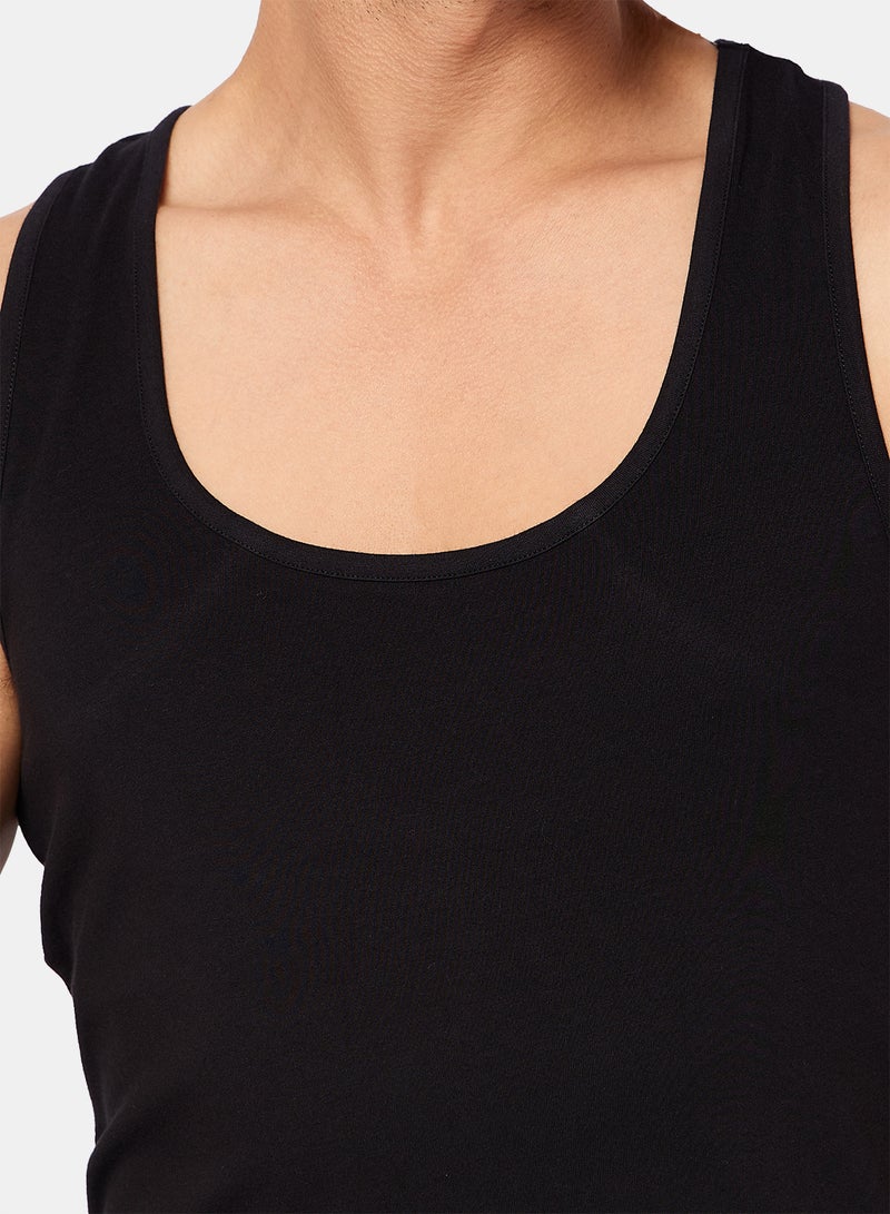 DICE Men black Sleeveless T-Shirt - Image 3