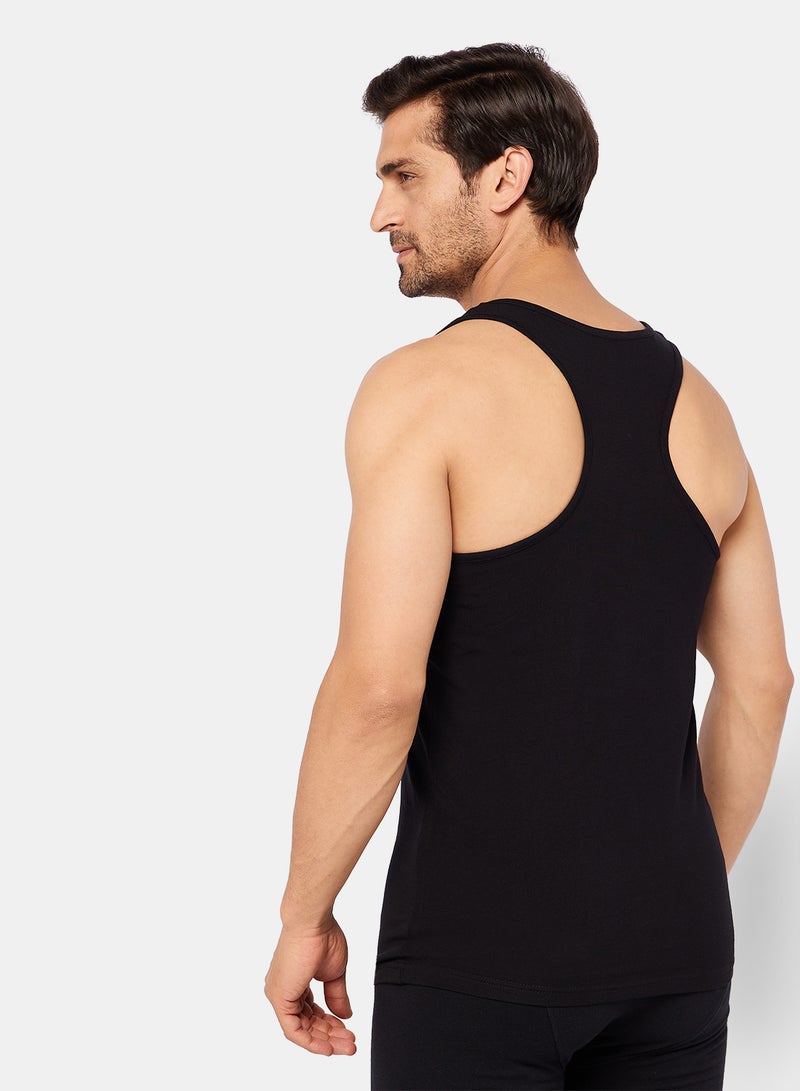 DICE Men black Sleeveless T-Shirt - Image 2