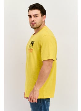 Wrangler Men Crew Neck Short Sleeves Graphic Print T-Shirt, Yellow  - Image 4