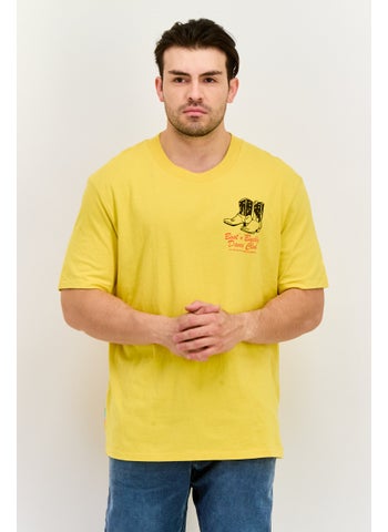 Men Crew Neck Short Sleeves Graphic Print T-Shirt, Yellow - pzsku/Z20A46B2C4CF099CA92CBZ/45/1746188011/ab51e8fe-8b7a-491f-af98-b512ca59e1bd