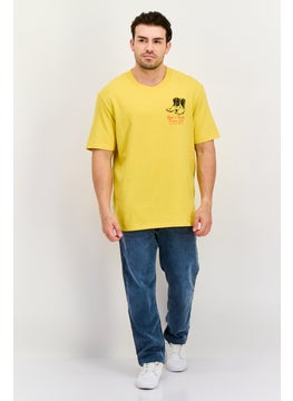 Wrangler Men Crew Neck Short Sleeves Graphic Print T-Shirt, Yellow  - Image 2