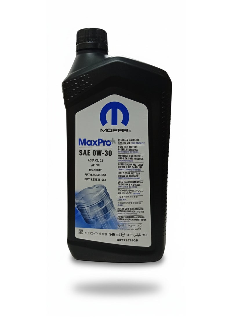 Mopar SAE 0W-30 Engine Oil – 1 Quart (946 ml) – Genuine OEM Full Synthetic Motor Oil – 68291575GB - Image 1