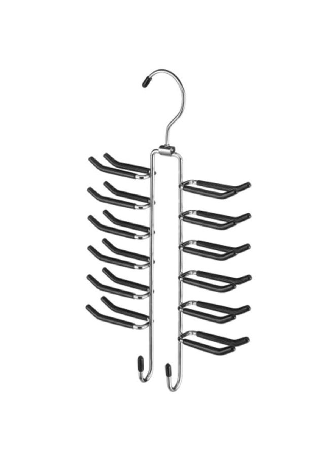 Whitmor Ebony Chrome Swivel Tie Hanger with Belt Hooks Silver and Black 16.51 x 29.85 x 2.86 cm 6021-187 - Image 1