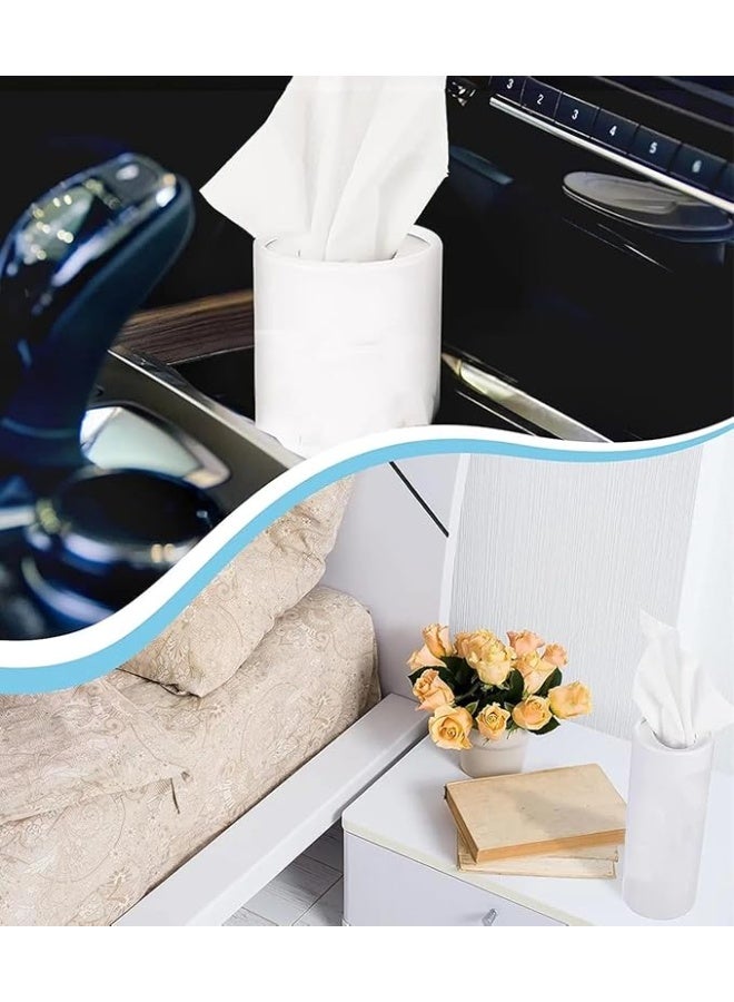 4-Cilynder Tissue Box for car, Round Tissue box Decoration - Image 4