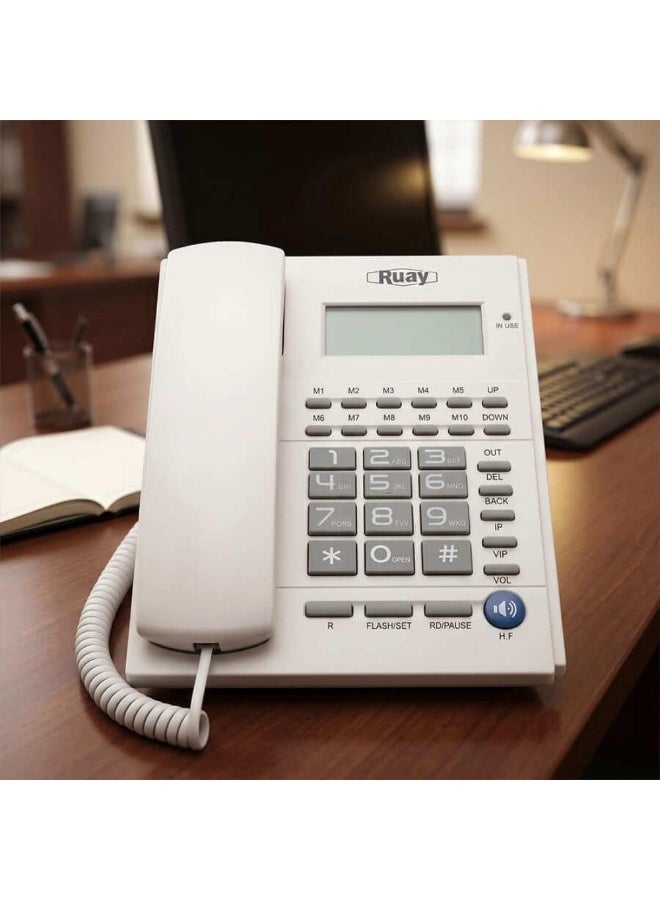 Ruay RA63 Corded Landline Telephone with LCD Display, Caller ID, Backlit Screen, 16 Ringtones - Image 5