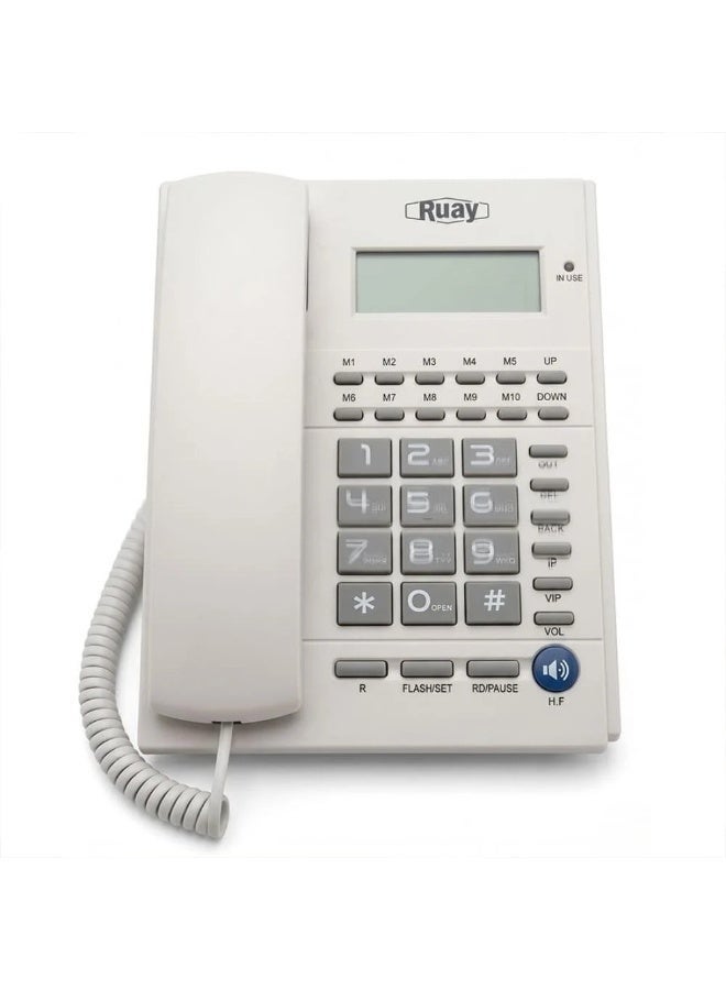 Ruay RA63 Corded Landline Telephone with LCD Display, Caller ID, Backlit Screen, 16 Ringtones - Image 4
