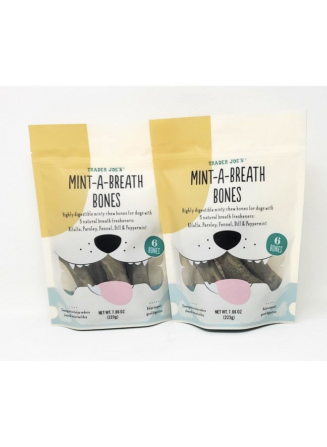 عظام بنكهة النعناع من تريدر جو (6 عظام) للكلاب، الوزن الصافي 7.86 أونصة (223 غرامًا) - عبوة من قطعتين - Image 3