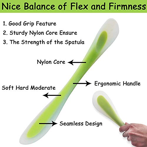 Macute Silicone Spatula and Scraper Spoon for Heat Resistant Better Cooking, Baking, Spreading & Mixing Ideal Gifts for Dad or Mom Kitchen Gadget Cake Accessory for Good Grip Home Utensil Green - Image 5