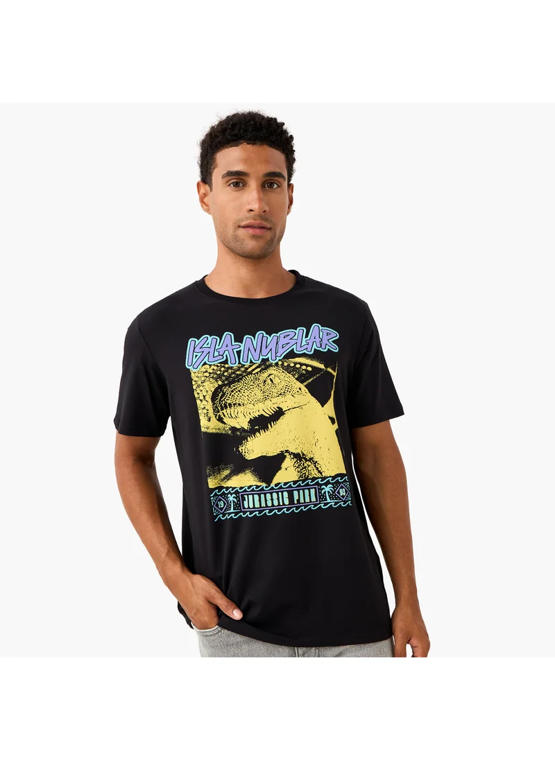 اس بي كاركترز Jurassic Park Print T-shirt with Crew Neck