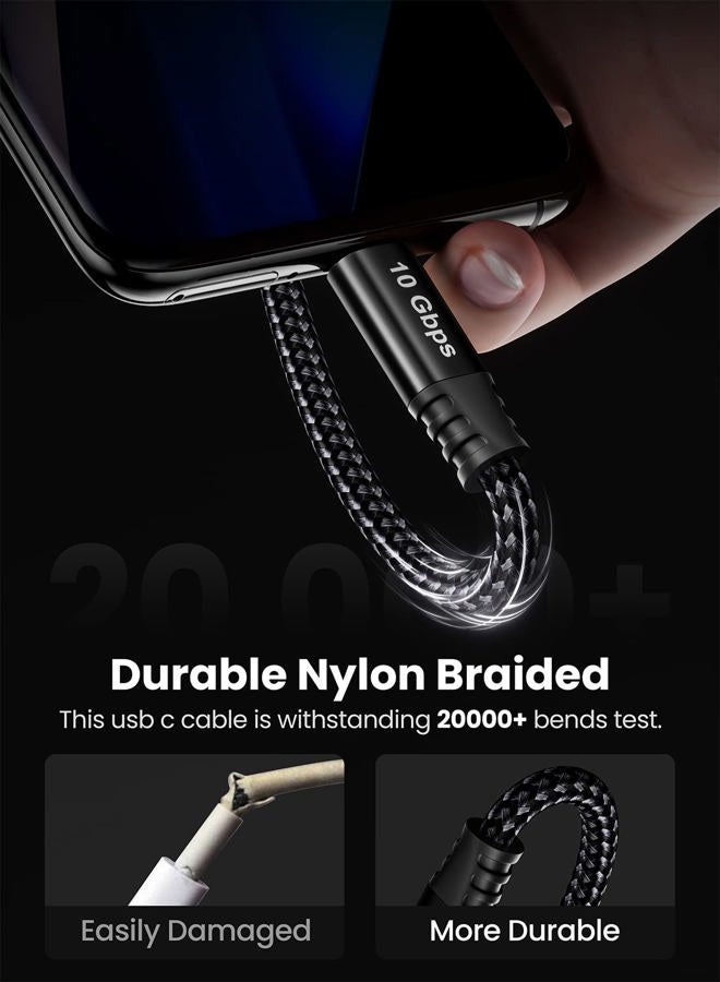 Fasgear USB Type C Cable 1.65ft: Short USB A to C 3.2 Gen 2 Cord Braided - 10Gbps Android Auto Type C Data Cable - 3A Fast Charging Compatible for iPad Pro External SSD X-box Series Controller - Image 4