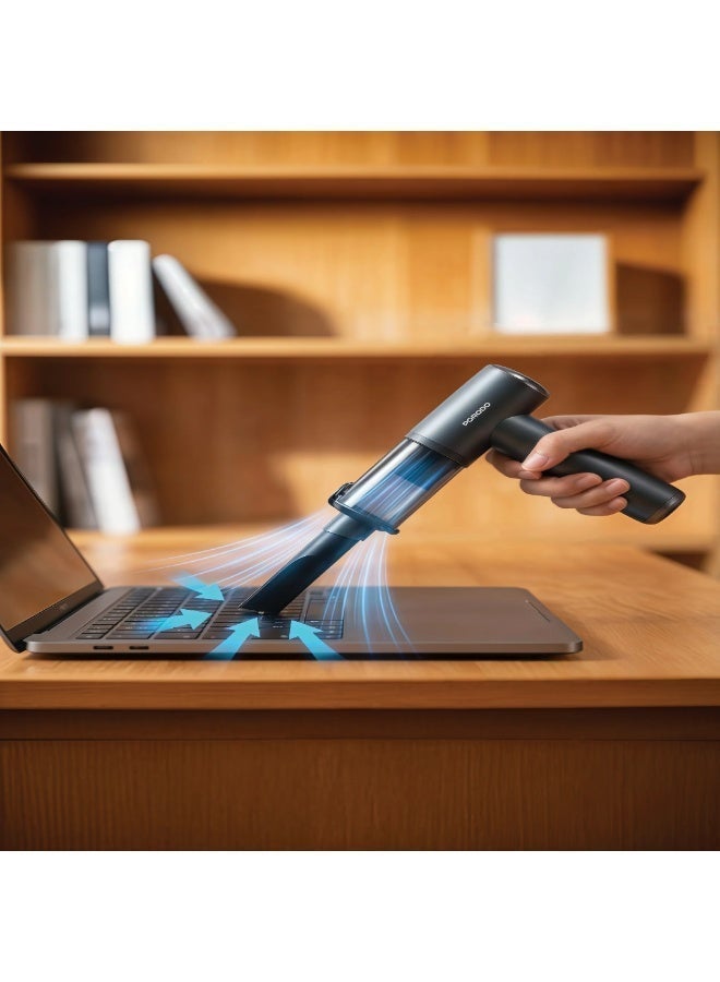 Porodo Tornado Pro Air Duster & Vacuum Cleaner / 22000Pa Suction / 90000RPM Motor / Cordless 2-in-1 Cleaning / Detachable Nozzles / USB-C Rechargeable / F9 Filtration - Grey - Image 3