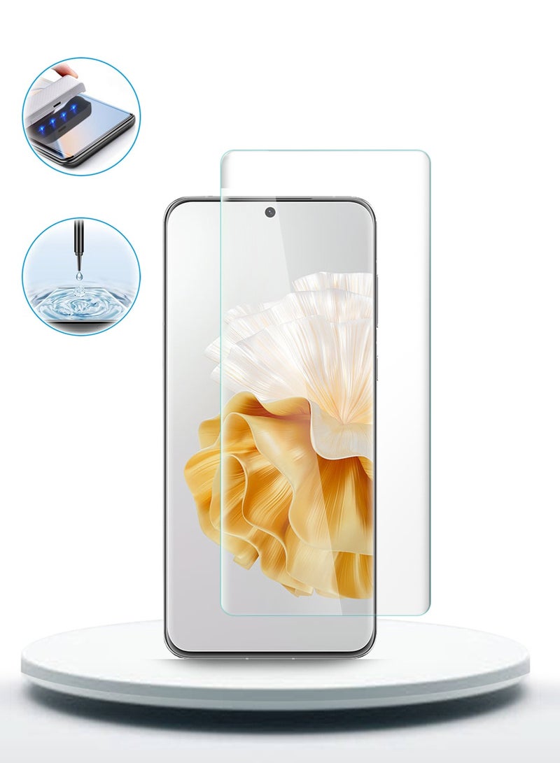 Wtech Huawei P60 Pro 4G 2023 Premium Curved Edges UV Full Glue Full Cover Tempered Glass Screen Protector - Clear - Image 3