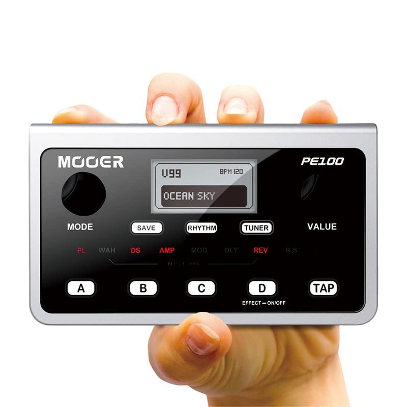 Mooer موير PE100 مضخم صوت محمول متعدد التأثيرات مع سماعة رأس وأداة ممارسة مع آلة درام، لون: PE100 - Image 4