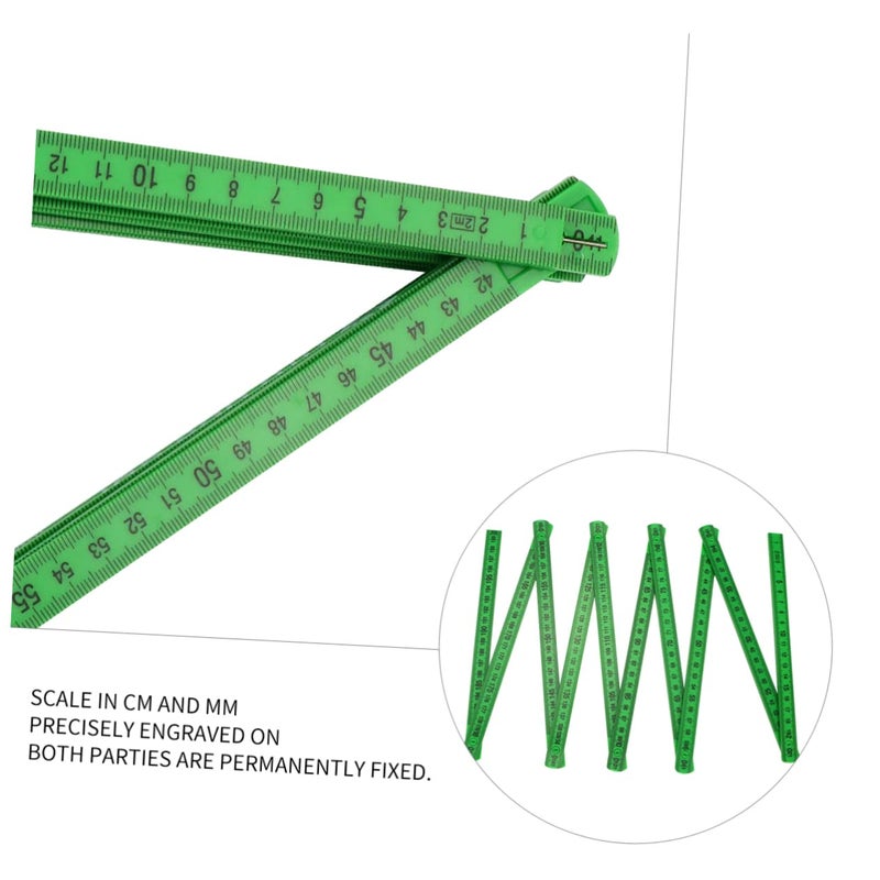 مسطرة بلاستيكية قابلة للطي بمفاصل سلسة للاستخدام الدقيق بيد واحدة، أداة قياس مقاومة للتآكل لأعمال النجارة وتركيب البلاط DIY، لون عشوائي - Image 4