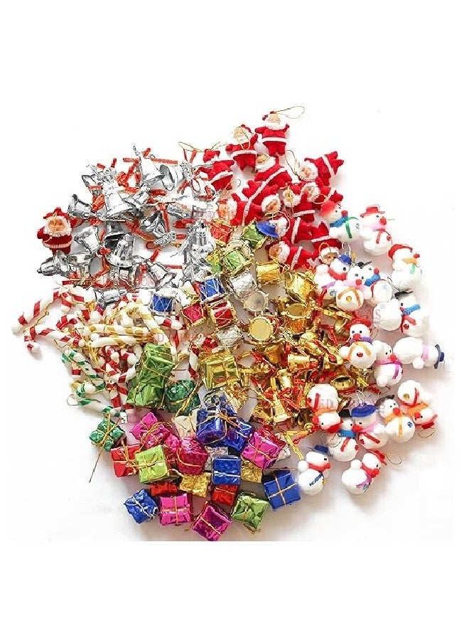 Generic - TIED RIBBONS Pack of 102 Christmas Tree Decoration Ornaments Items Hanging Accessories Combo Pack - Christmas Decorations Items for Home - Image 1