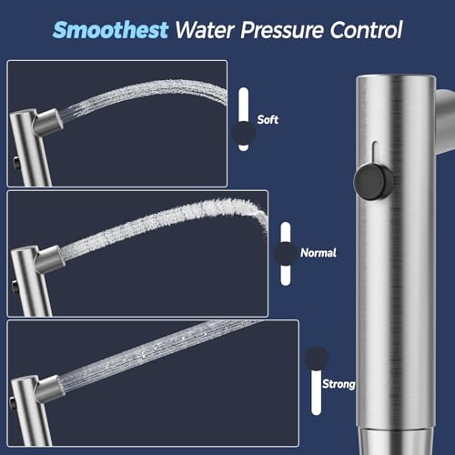 BIGCOW Stainless Steel Handheld Bidet Sprayer for Toilet, Stepless Water Pressure Control, Gentle Toilet Jet Spray with Leak-Proof Bidet Hose, Ideal for Feminine Hygiene, Cloth Diaper, Pet Cleaning - Image 2