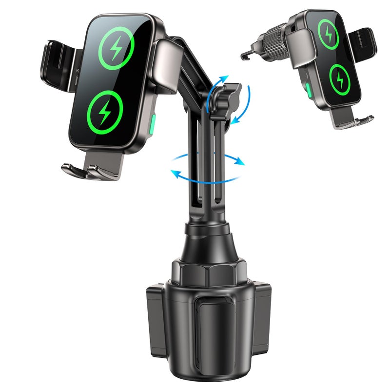 GuMosh Dual Coil 15W Cup Phone Holder MountWireless Car Charger AutoClamping Fast Charging Vent Phone Holders for Your Car for iPhone 171615Samsung Flip S25 S24 S23 S22 Ultra - Image 2