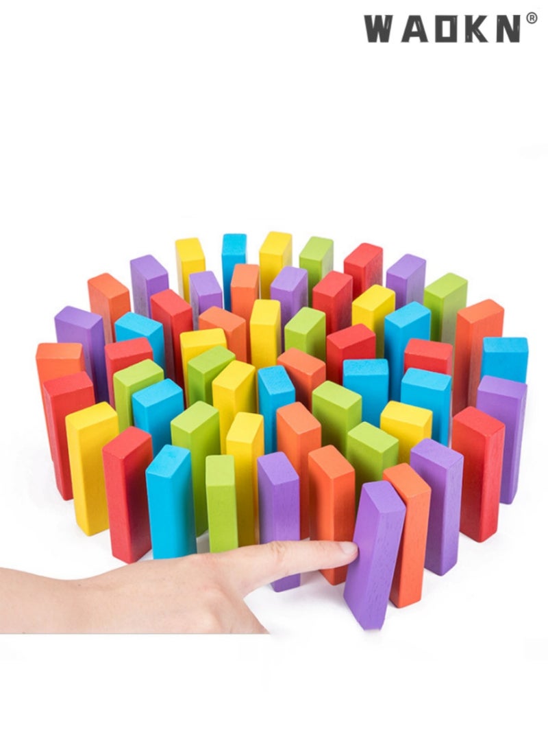 WAOKN Enchanting Wooden Building Blocks Stacking Board Game for Kids - A Fun-Filled Educational Adventure with 54 Durable Pieces for Creative Construction and Spatial Reasoning Skills Development  - Image 4