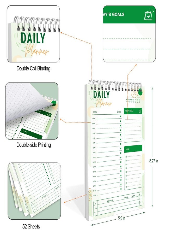 CHARMGIFTBOX To Do List Notebook Daily Planner A5 CheckList Pad 52 Sheets, 5.9" x 8.2" Daily Schedule Goal and Tasks Setting Notepad Productivity Planner, Everyday Planner, A5-LG - Image 4