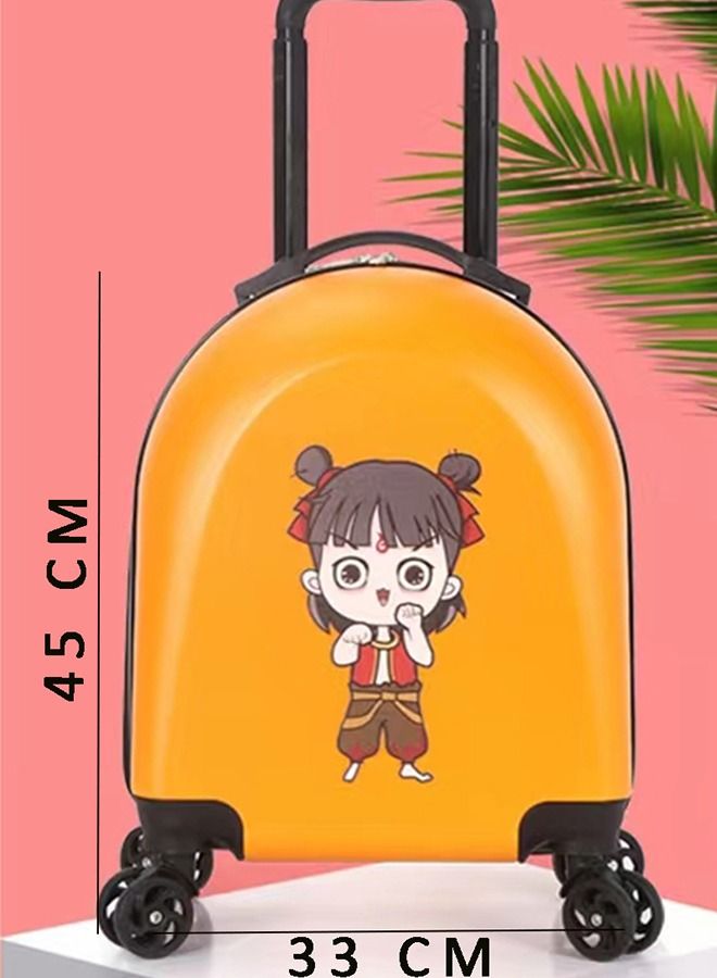 CityRiya-Long Kids Luggage Travel Suitcase Children's Carry on Luggage 18" Cartoon Rolling Trolley Case Ride-on Wheeled Suitcase for Children Toddlers Boys Girls  - Image 2