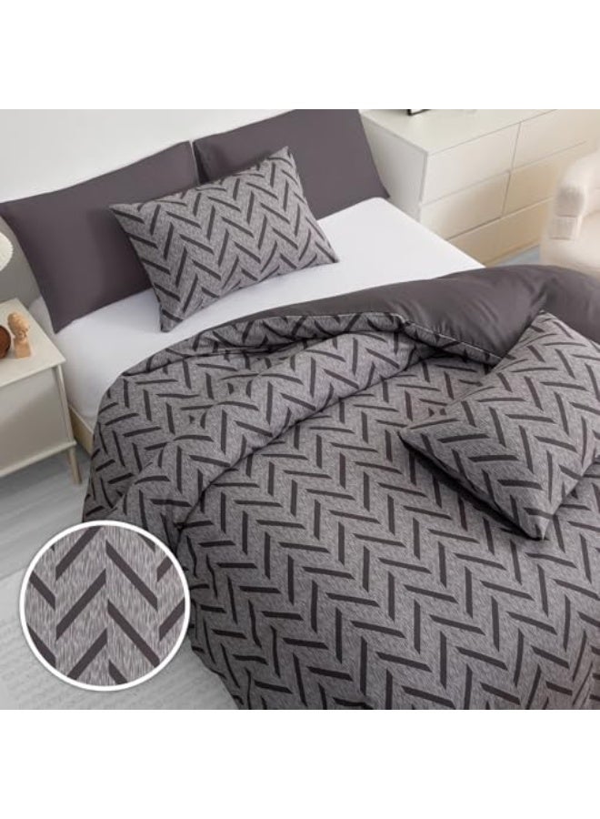 Oryx Home Reversible Duvet Cover Set – 3 Pcs Soft Microfiber Bedding Set with Zipper Closure and Corner Ties – Breathable, Durable & Easy Care Quilt CoverReversible Duvet Cover Set – 3 Pcs Soft Microfiber Bedding Set with Zipper Closure and Corner Ties – Breathable, Durable & Easy Care Quilt Cover - Image 3