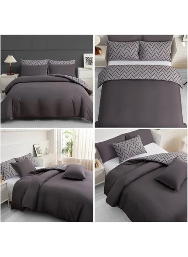 Oryx Home Reversible Duvet Cover Set – 3 Pcs Soft Microfiber Bedding Set with Zipper Closure and Corner Ties – Breathable, Durable & Easy Care Quilt CoverReversible Duvet Cover Set – 3 Pcs Soft Microfiber Bedding Set with Zipper Closure and Corner Ties – Breathable, Durable & Easy Care Quilt Cover - Image 5