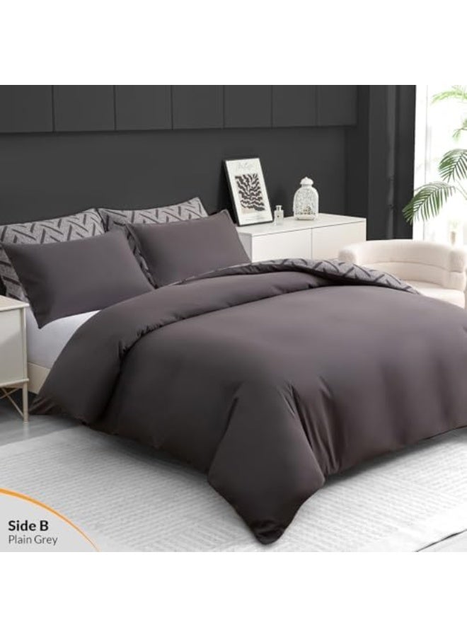 Oryx Home Reversible Duvet Cover Set – 3 Pcs Soft Microfiber Bedding Set with Zipper Closure and Corner Ties – Breathable, Durable & Easy Care Quilt CoverReversible Duvet Cover Set – 3 Pcs Soft Microfiber Bedding Set with Zipper Closure and Corner Ties – Breathable, Durable & Easy Care Quilt Cover - Image 2
