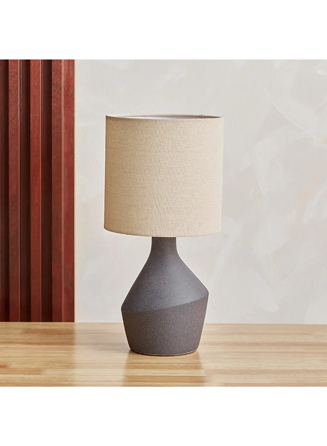 Home Box Novalie Ceramic Table Lamp with Linen Shade 19 x 37.5 x 19 cm
