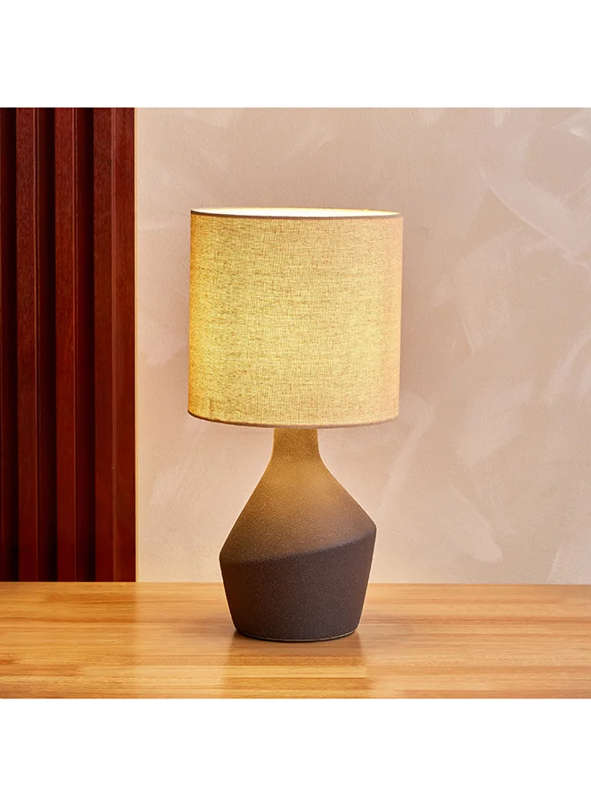 Home Box Novalie Ceramic Table Lamp with Linen Shade 19 x 37.5 x 19 cm
