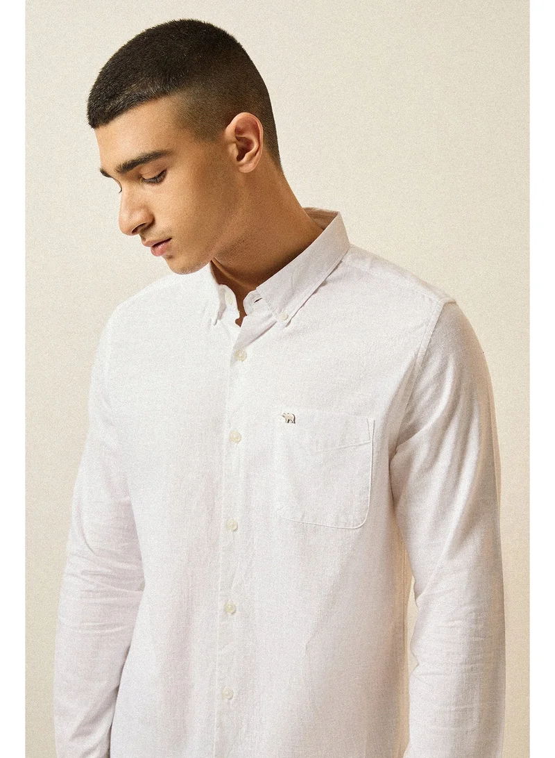 THE BEAR HOUSE  Men’s Shirt for Office, Casual & Party Wear | Comfortable Long Sleeve Shirt with Classic Collar, Button Closure & Versatile Stylish Look for Men | Best Price UAE