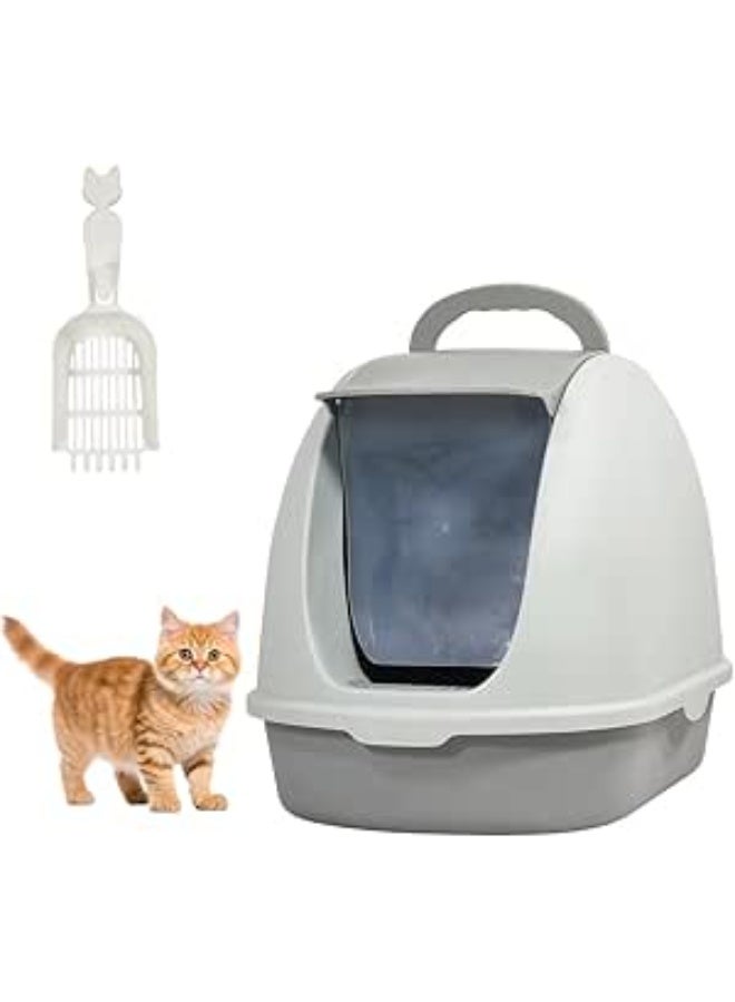 NNC PETS Fully-enclosed cat litter box with Portable handle, Flip cover entrance, Litter scoop, and Detachable design, Durable plastic cat toilet, Ideal for indoor/outdoor use, Easy to clean (38 cm) - Image 1