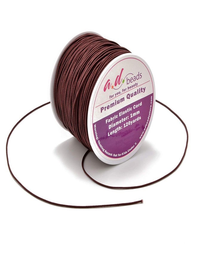 AD Beads 120 Yards 1.0MM Coffee Elastic Cord for Beading,Bracelets,Jewelry Making,120 Yards (Coffee) - Image 1
