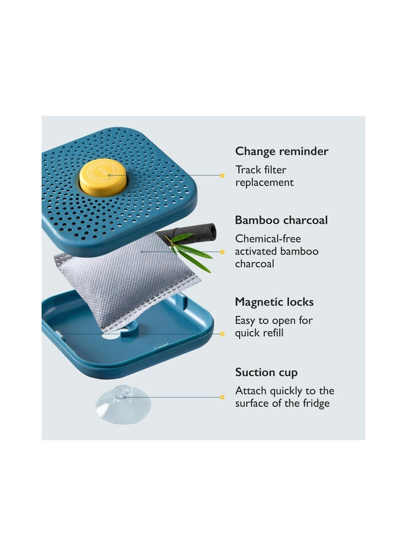 كابتن تيك Fridge Deodorizer, Activated Charcoal Odor Absorber, Fridge And Freezer Air Freshener, Natural Smell, Moisture & Odor Absorber, Strong Odor Eliminator for Fridge, Room, Pet, Shoe, Wardrobe (White)  - Image 4
