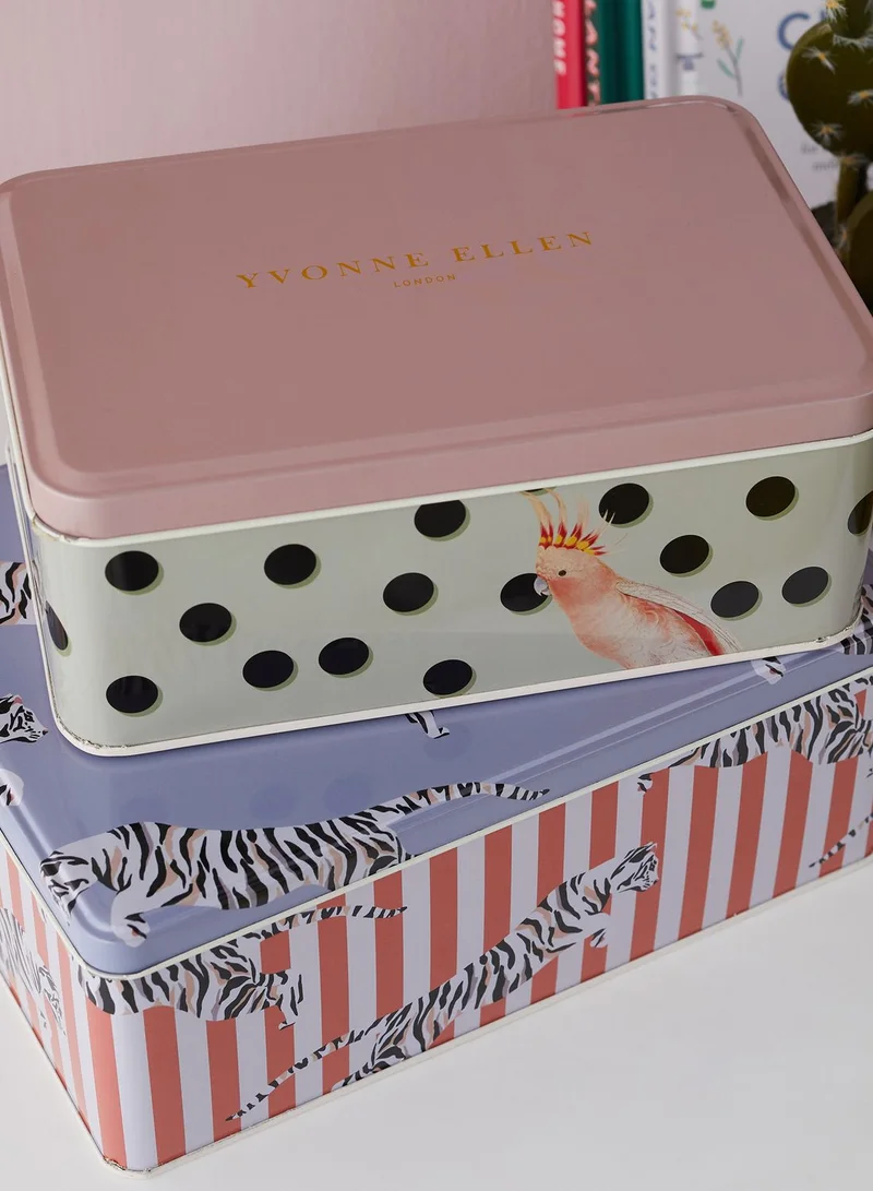 YVONNE ELLEN Set Of 2 Rectangle Storage Tins