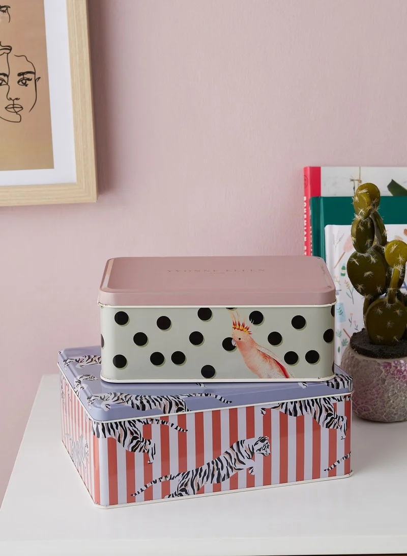 YVONNE ELLEN Set Of 2 Rectangle Storage Tins