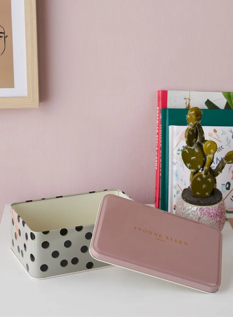 YVONNE ELLEN Set Of 2 Rectangle Storage Tins