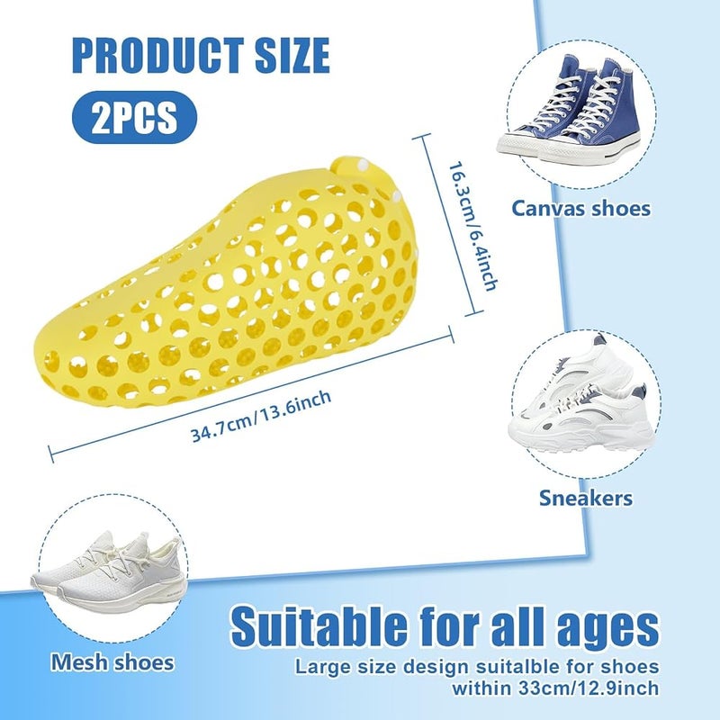 Excefore Shoe Washing Machine Bag, 2025 New Silicone Laundry Shoe Bag for Washer and Dryer, Set Of 2 Reusable Shoe Cleaning Bag for Sneaker Tennis Shoes Cleaner Kit,360° Deep Clean for Sneakers(Yellow 2pcs) - Image 4