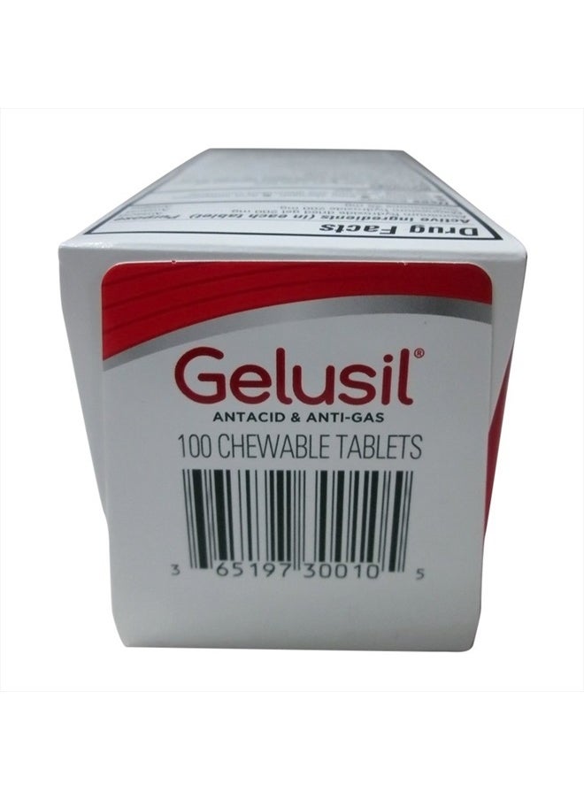 TaoTronics - Gelusil Antacid & Anti Gas Tablets for Heartburn Relief, Acid Reflux, Bloating and Gas, Cool Mint - 100ct Blister Pack - Image 1
