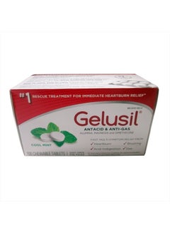 Gelusil Antacid & Anti Gas Tablets for Heartburn Relief, Acid Reflux, Bloating and Gas, Cool Mint - 100ct Blister Pack