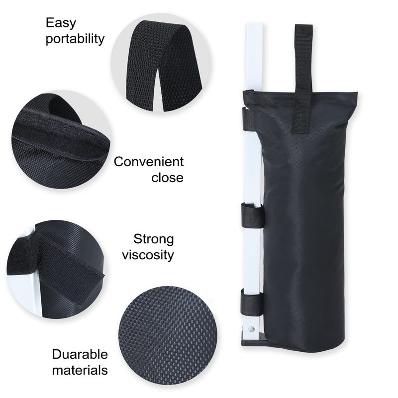 COOSHADE Canopy Tent Sand Bags Gazebo Weights Bags,4 Pack,Black,112LBS - Image 2